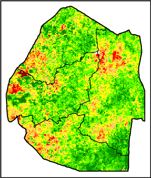 January 2014The Vegetation Health Index (VHI) measures greenness of vegetation and temperature to indicate drought conditions. (FAO)